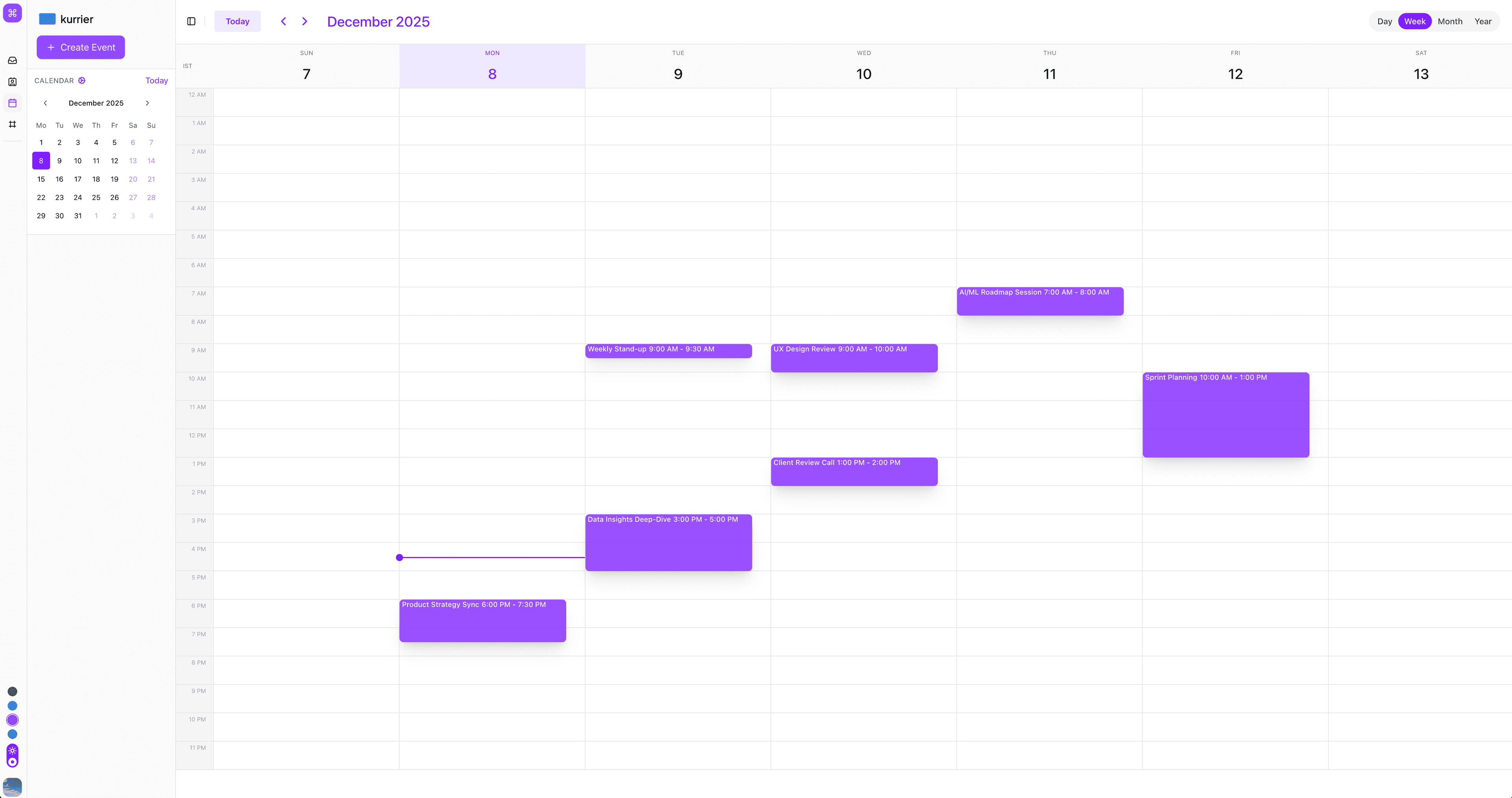 Kurrier Calendar